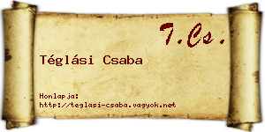 Téglási Csaba névjegykártya
